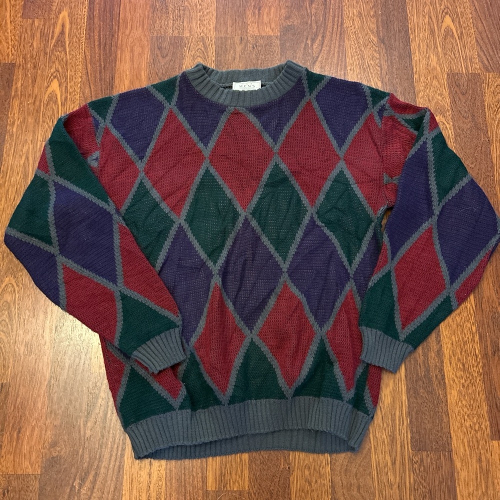 Vintage Colorful Argyle Sweater The Men’s Store at Sears Size Large